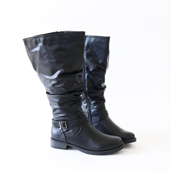 vegan leather knee high boots